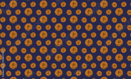 Orange Flower Pattern With Background