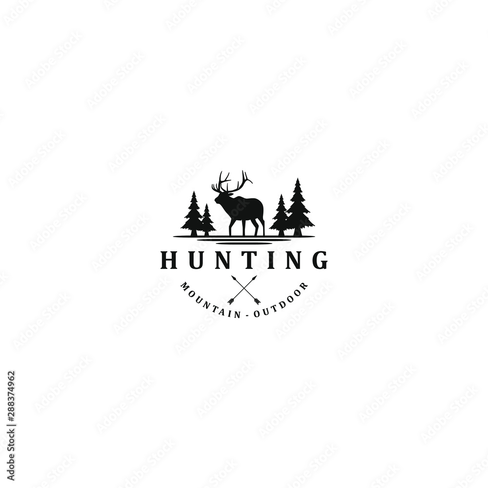 Hunting deer adventure - outdoor logo design