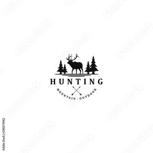 Hunting deer adventure - outdoor logo design