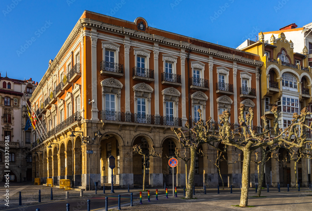 Portugalete town hall building in Solar Plaza, Basque Country, Spain