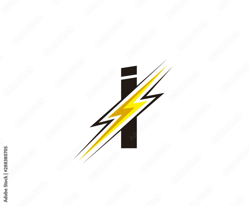 Flash I Letter Logo, Electrical Bolt Logo Vector Flash I Letter Logo, Electrical Bolt Logo Vector