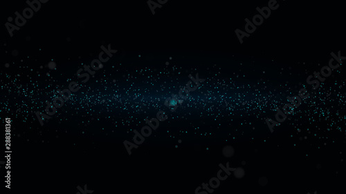 Nano-technology, flowing 3d particles. Futuristic render background.