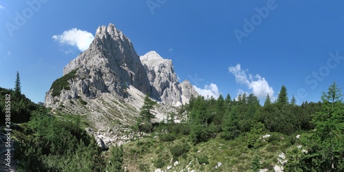 Mojstrovka peak from Vratca saddle above Vršič saddle in Julian Alps in Slovenia © rihas