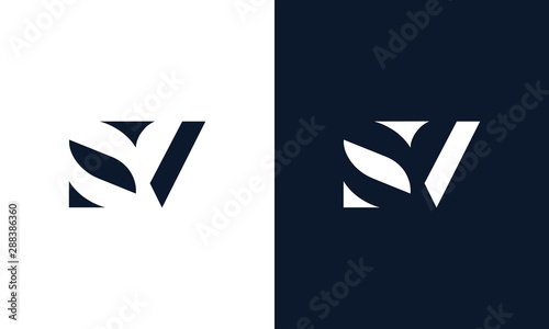 Abstract letter SV logo. This logo icon incorporate with abstract shape in the creative way.