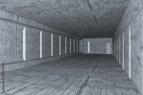 White empty concrete room, 3d rendering