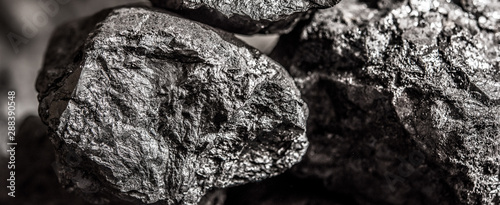 Top view of a coal mine mineral black for background. Used as fuel for industrial coke