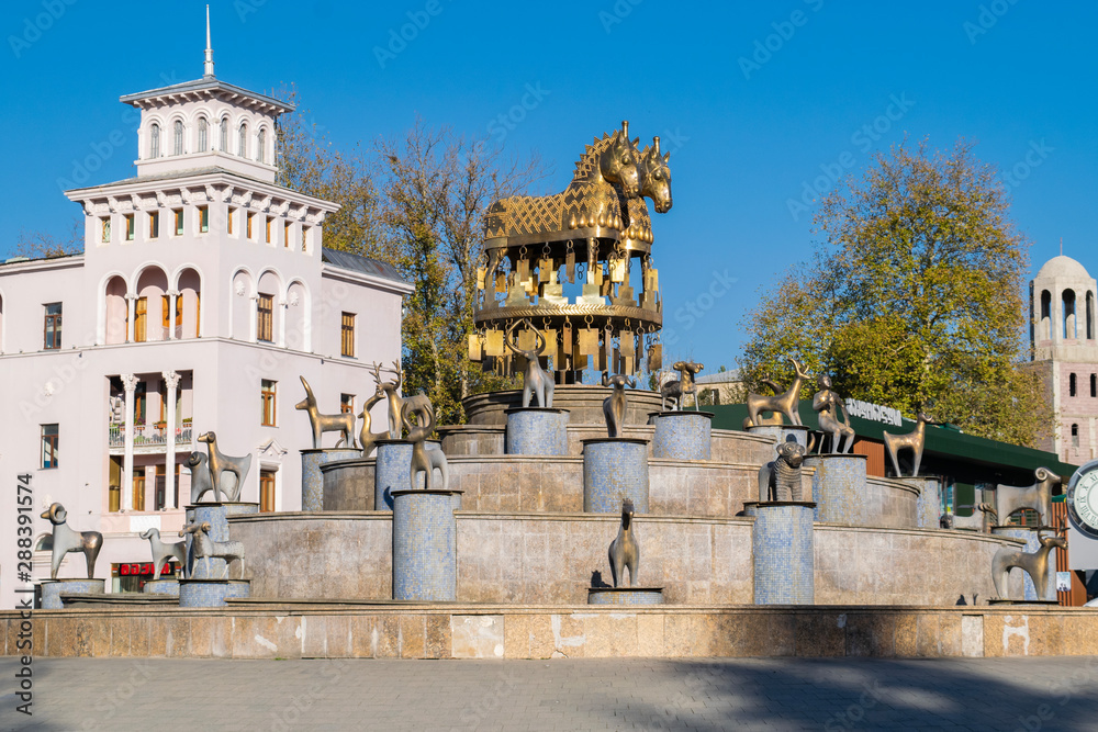 The Colchis Fountain in the city of Kutaisi, Georgia