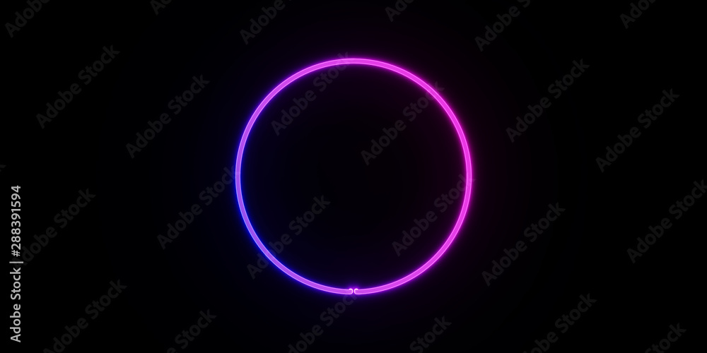 neon light circle frame on dark background neon light circle frame on dark background