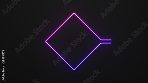 neon light rectangle frame on dark background