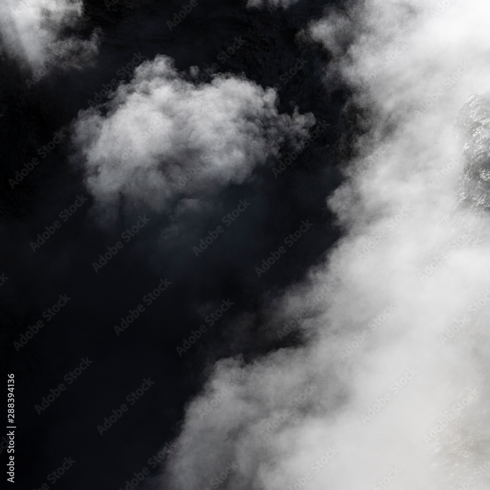 Fototapeta premium Detail of fumarole emitting gases and steam at the Jardim da Courela garden in the centre of the village of Furnas on São Miguel island in the Azores.
