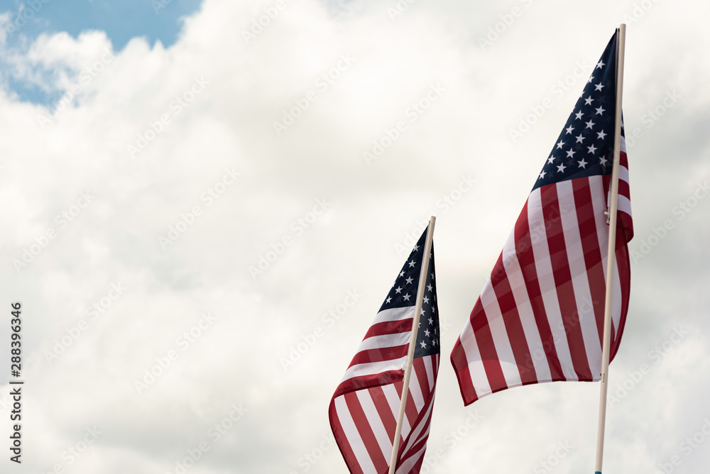 Obraz premium Two American Flags