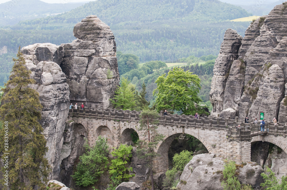 Fototapeta premium Die Bastei im Elbsandsteingebirge