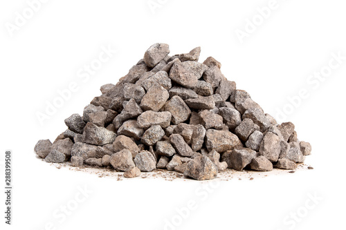 Cuadro en lienzo Gravel 5-20mm on white background