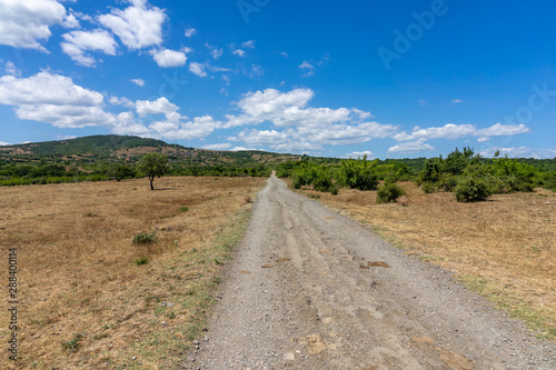 Natural landscape. Cape Emine. The Bulgarian Black Sea Coast n the background  the village of Emona.