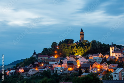 Blue hour view on Stramberk photo