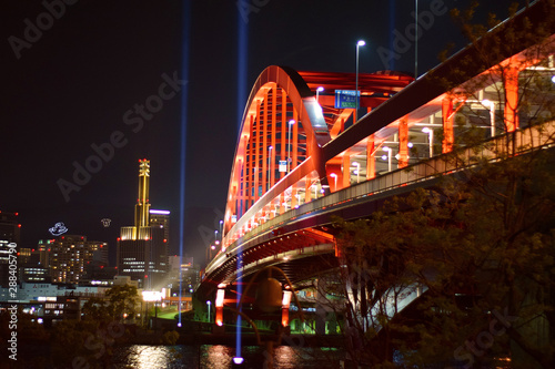Fototapeta Naklejka Na Ścianę i Meble -  Brücke bei Nacht in Japan