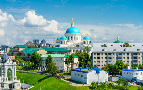 The cathedral under construction of the Kazan Icon of the Mother of God. Kazan, Russia