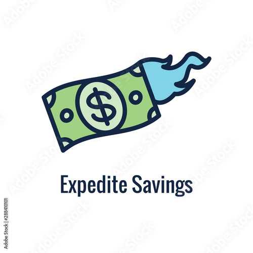 Retirement Savings Icon with retiring & monetary images