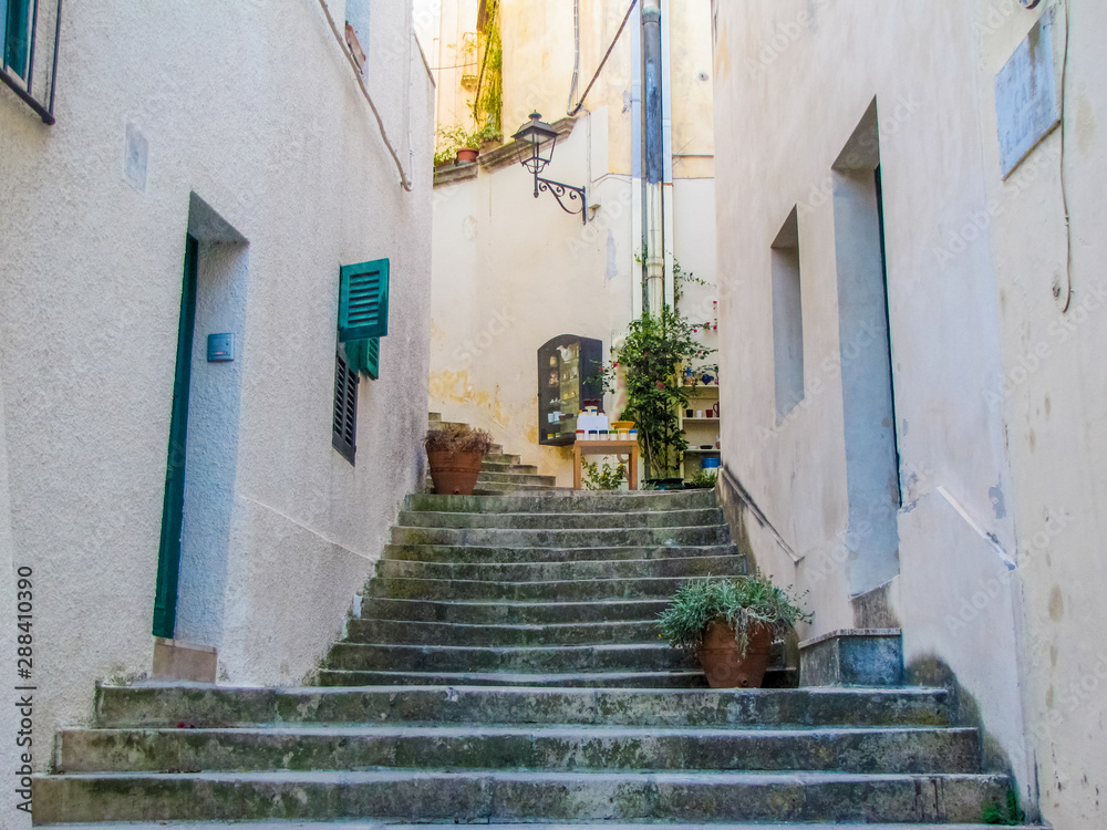 Naklejka premium Picturesque street in Otranto, Apulia, Italy