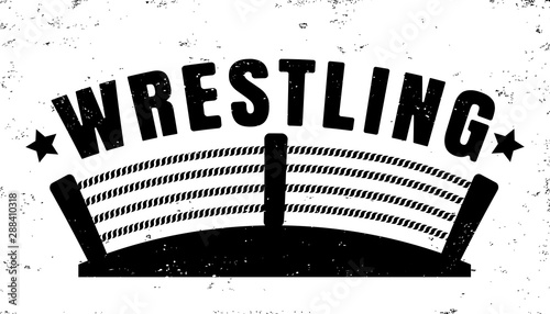 Retro emblem for wrestling