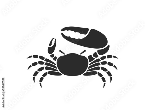 Fiddler crab. Logo. Isolated crab on white background