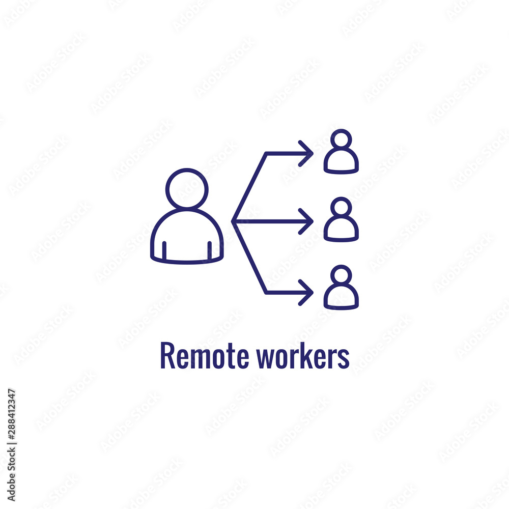 In-Company and Outsource Icon with freelancing or hiring imagery In-Company and Outsource Icon with freelancing or hiring imagery