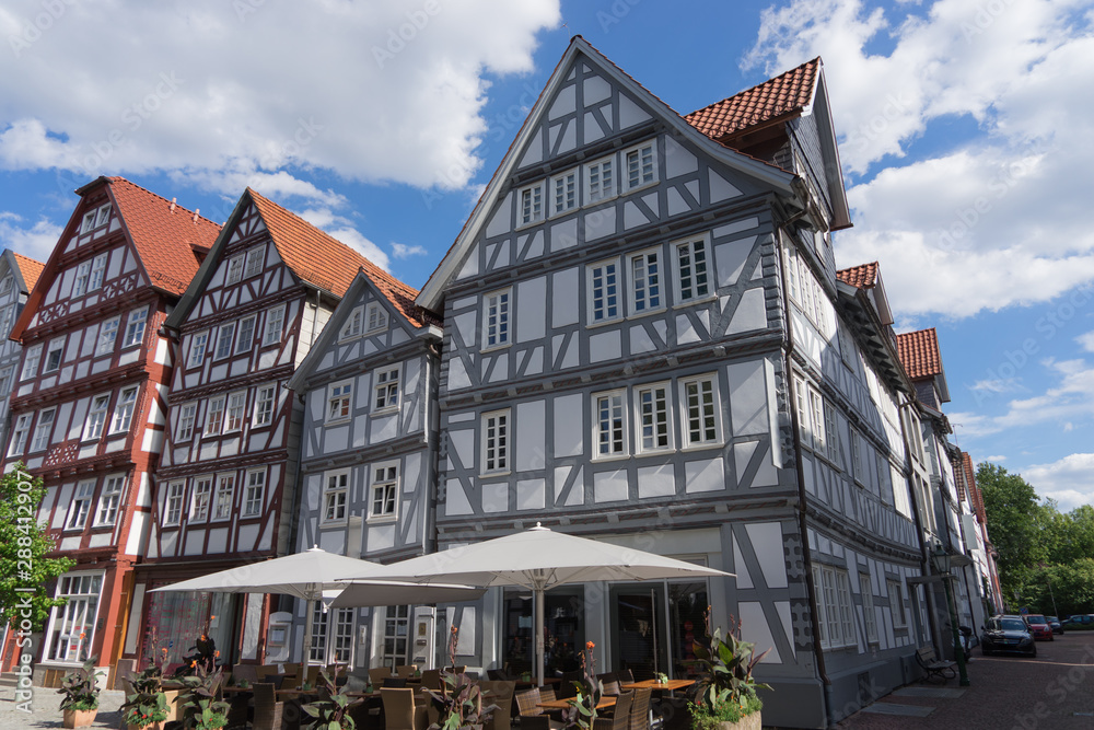 Obraz premium Historische Fachwerkhäuser in Melsungen