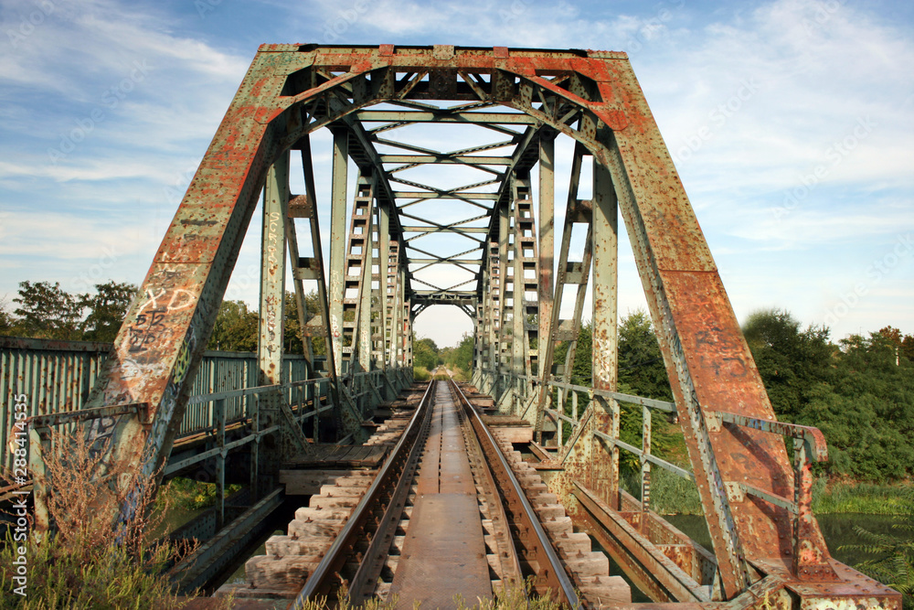 Old railway bridge over the river Begej, Zrenjanin, Serbia