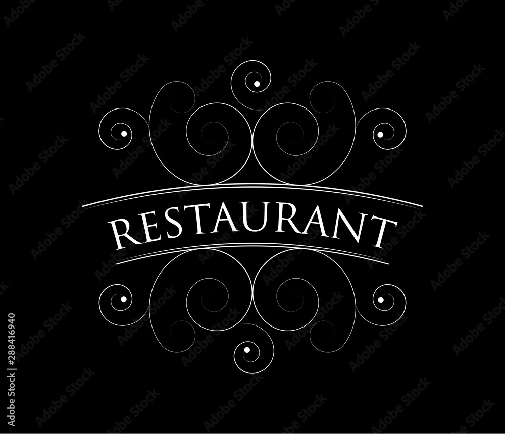 Food And Restaurant Logo - Isolated On Black Background. Vector