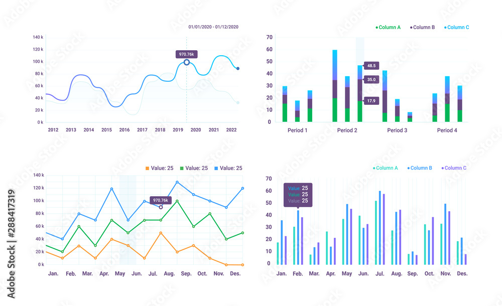 Set of charts. Set of vector elements for design sites