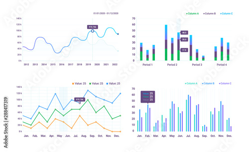 Set of charts. Set of vector elements for design sites