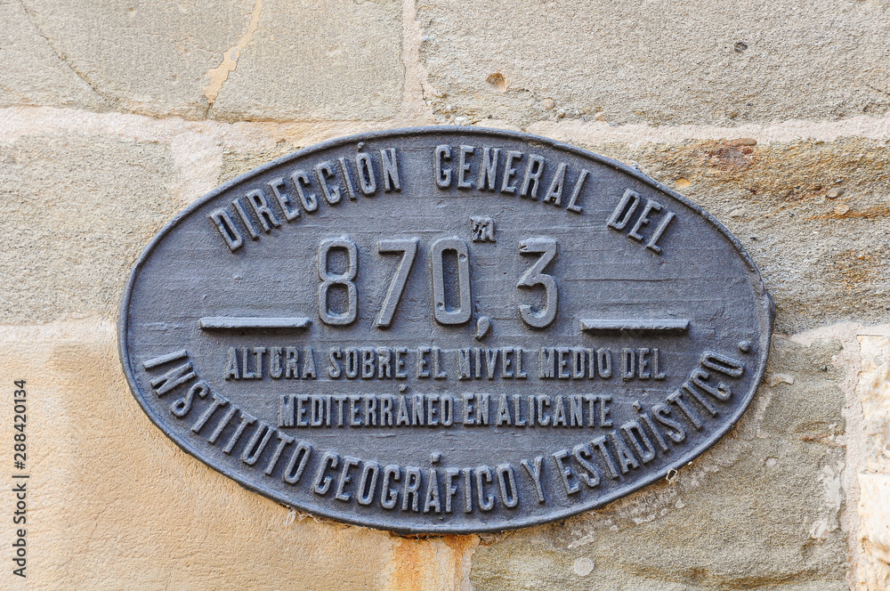 Altitude signal above sea level in Astorga, Leon, Spain. Altitude signal above sea level in Astorga, Leon, Spain.