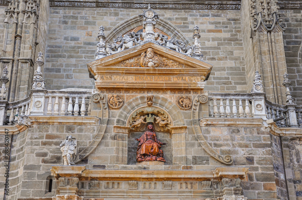 Renaissance facade of Astorga Cathedral, Leon, Spain.