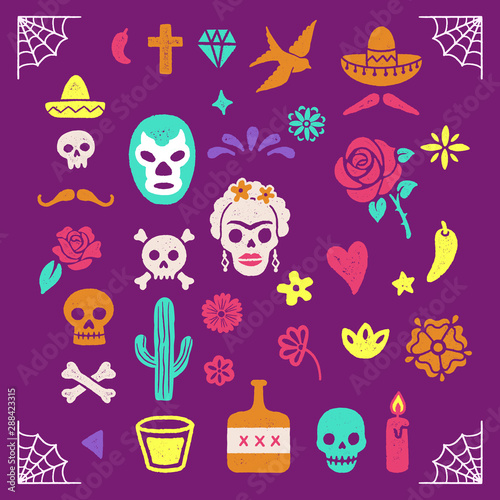 Vintage Day of the Dead graphics