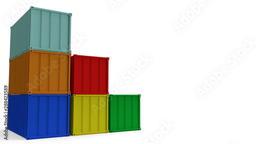 CONTAINER on white background for shipping concept 3d rendering.