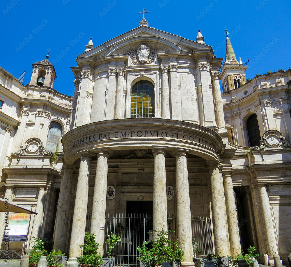 View of Santa Maria della Pace Church (Saint Mary of the Peace) in Rome, Italy