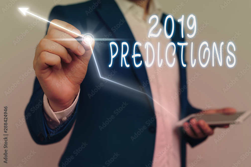 Conceptual hand writing showing 2019 Predictions. Concept meaning statement about what you think will happen in 2019 Conceptual hand writing showing 2019 Predictions. Concept meaning statement about what you think will happen in 2019