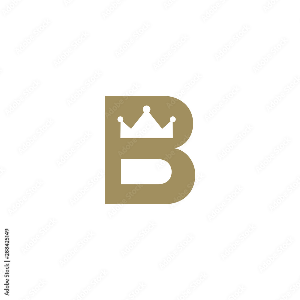 letter B with a crown in negative space letter B with a crown in negative space