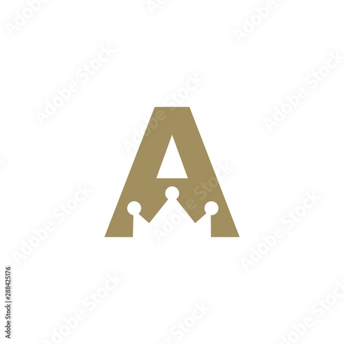 letter A with a crown in negative space