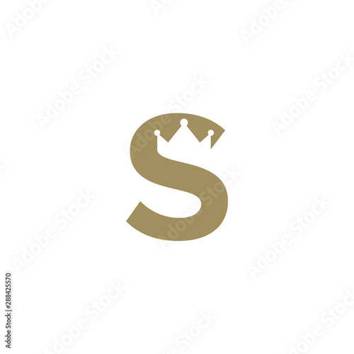 letter S with a crown in negative space