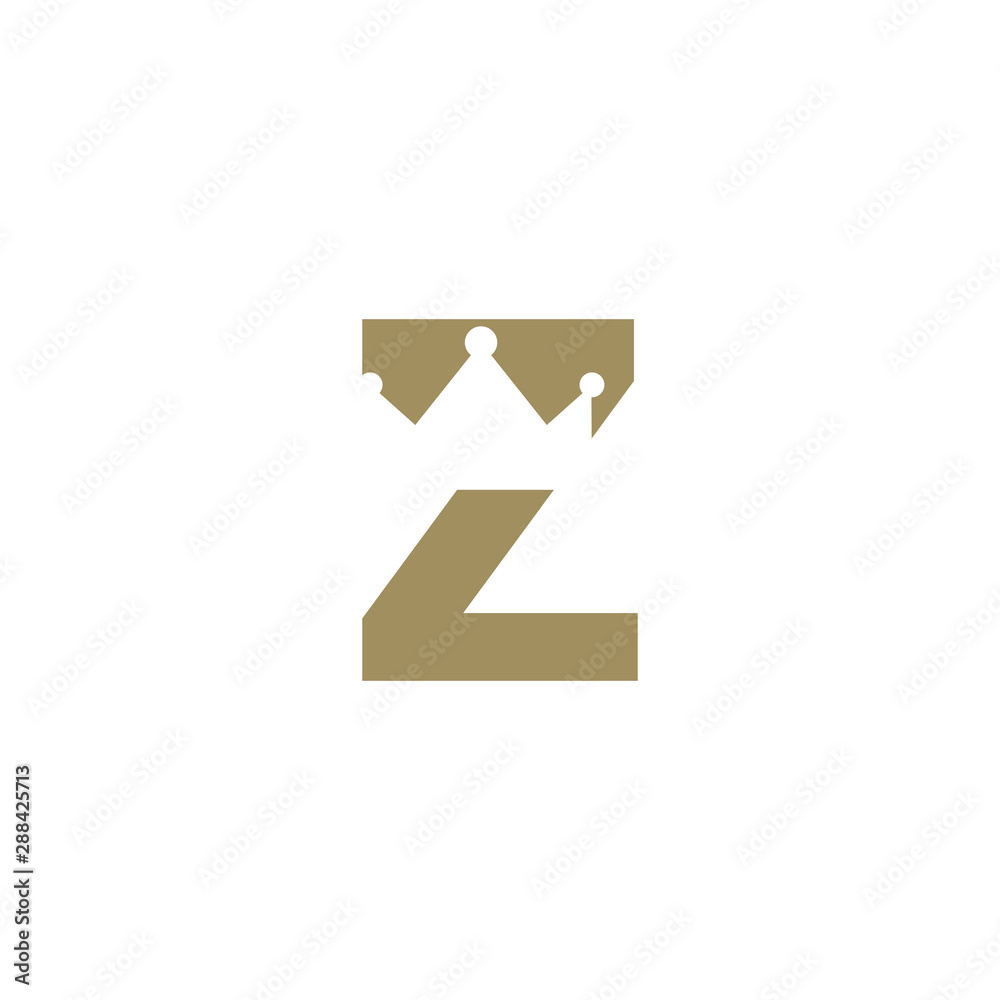 letter Z with a crown in negative space letter Z with a crown in negative space