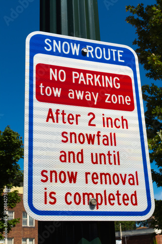 Snow Route sign