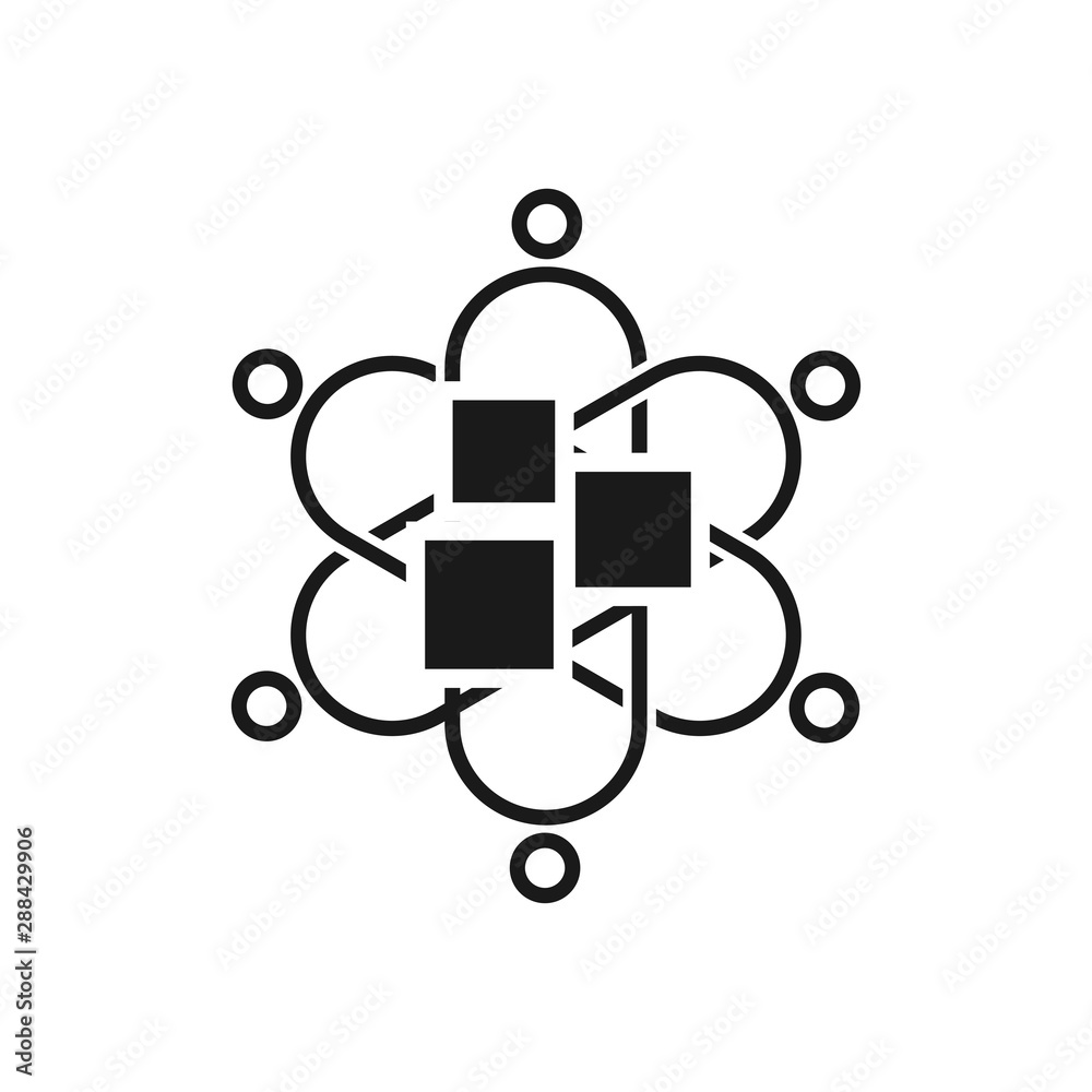 Fototapeta premium technology application Commitment Teamwork Together Black Logo