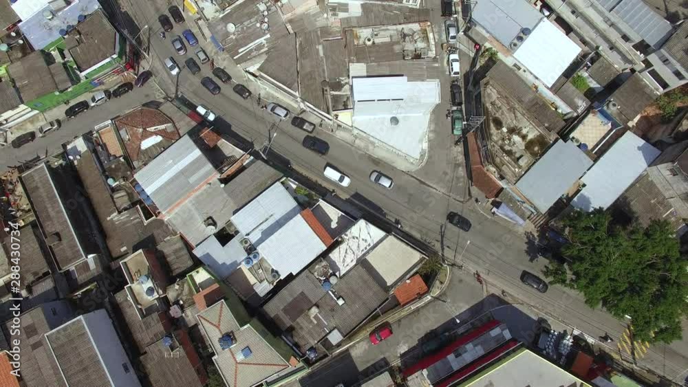 Above the road junction and the streets area. slum. Sao Paulo city, Jardim Avenue district. Capao Redondo subway. Brazil. Above the road junction and the streets area. slum. Sao Paulo city, Jardim Avenue district. Capao Redondo subway. Brazil.