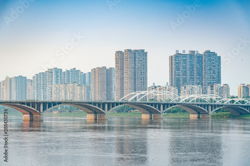 Three Bridges of the Min River  Leshan City  Sichuan Province  China