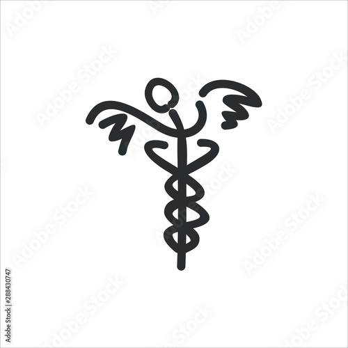 Caduceus Logo. Healthy Symbol. Pharmateucal Icon Vector Eps 10. 