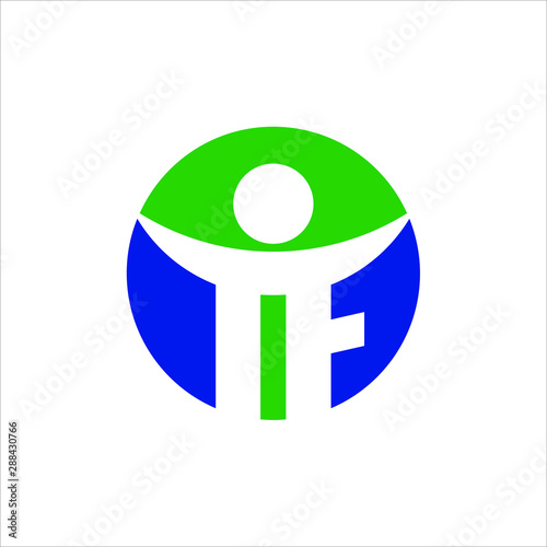 Photos Letter T F Logo. Human Symbol. Icon Vector Eps 10.