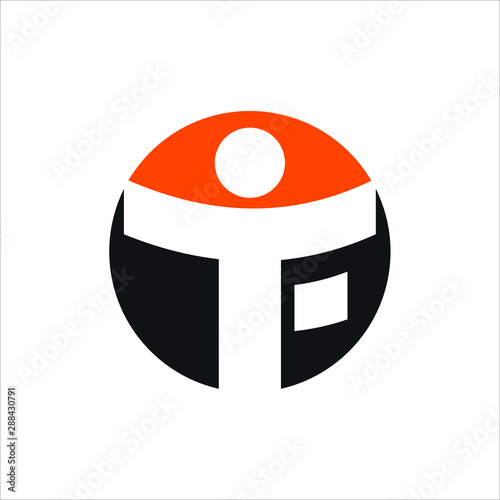 Tableau sur toile Letter T F Logo. Human Symbol. Icon Vector Eps 10.