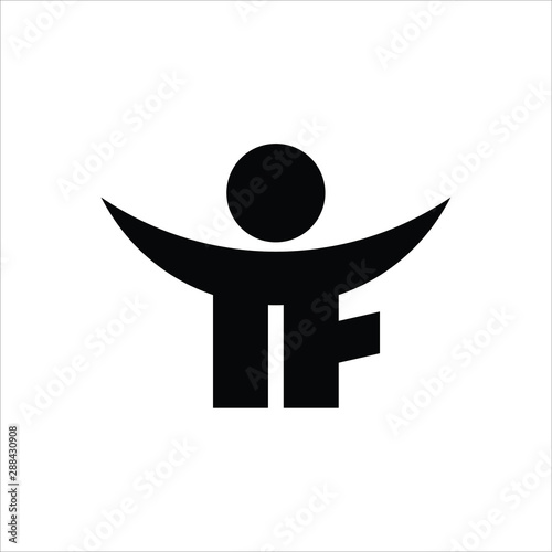 Tableau sur toile Letter T F Logo. Human Symbol. Icon Vector Eps 10.