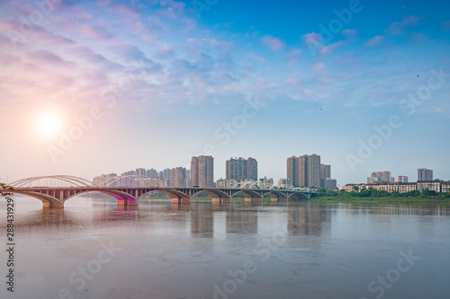 Three Bridges of the Min River, Leshan City, Sichuan Province, China